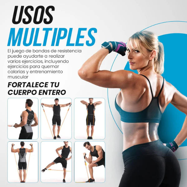 FlexPower|™ Kit Bandas Elásticas + Ejercitador de  Brazo